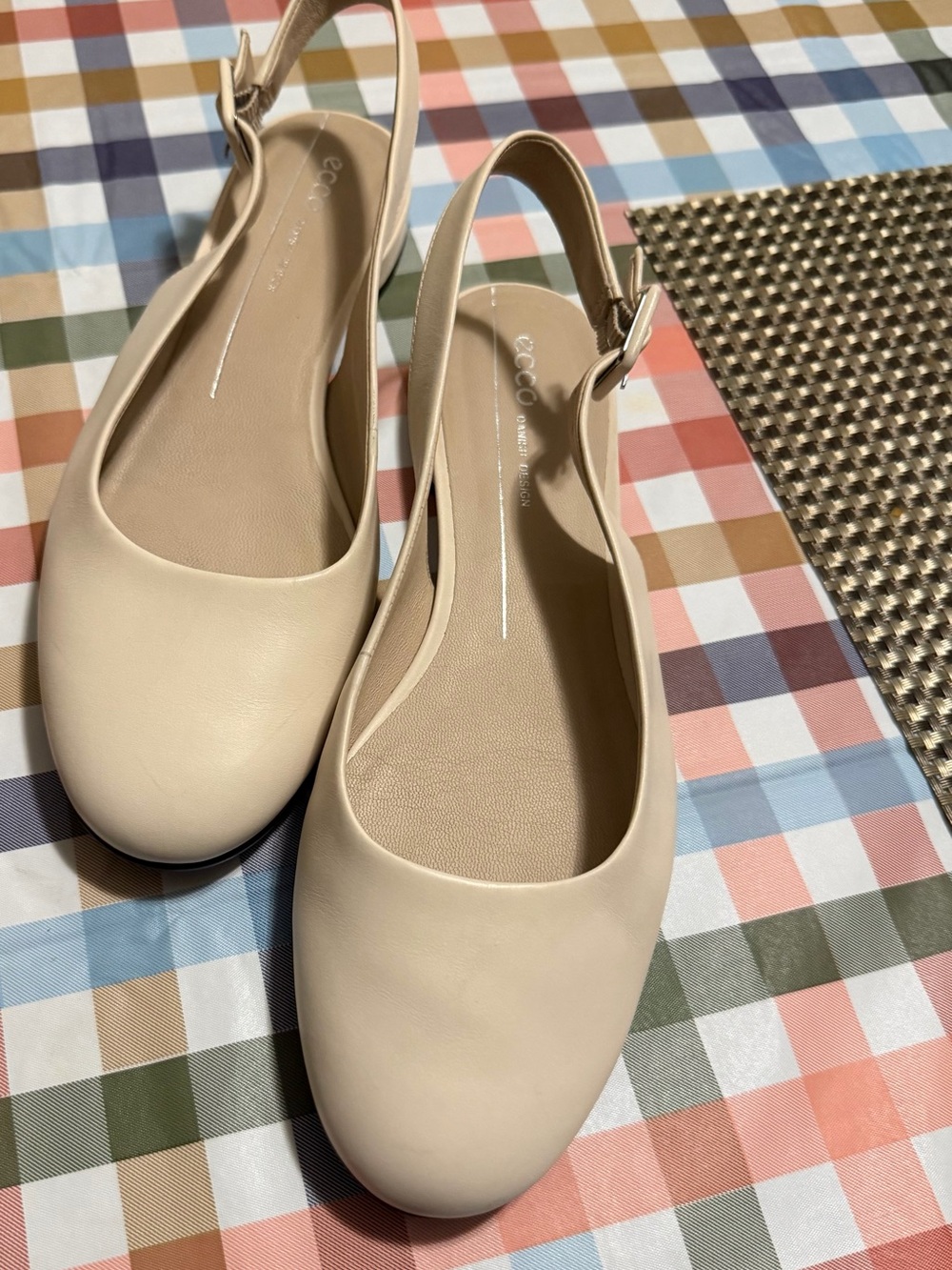 Ecco Women’s Slingback Flats in Light Beige